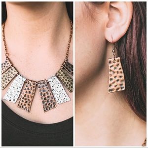 Necklace & earring set(copper, silver, brass)!